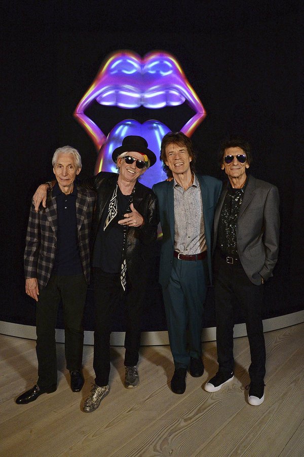 rolling stones in front of exhibit